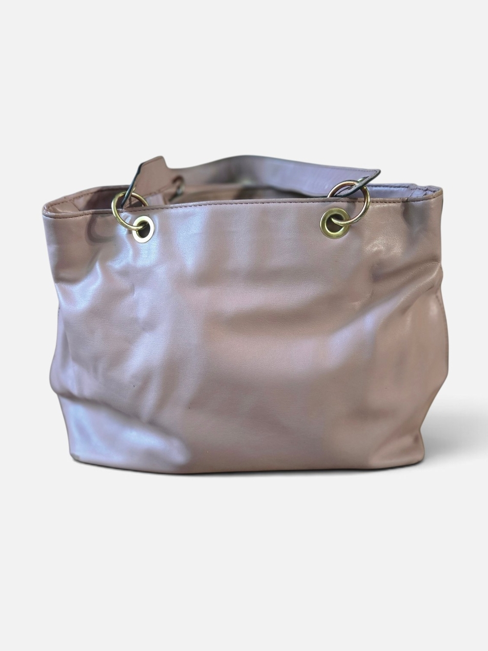 Women's Soft Leather Tote Bag in Blush Pink